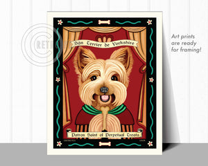 Yorkshire Terrier Art "Saint of Perpetual Treats" Art Print by Krista Brooks