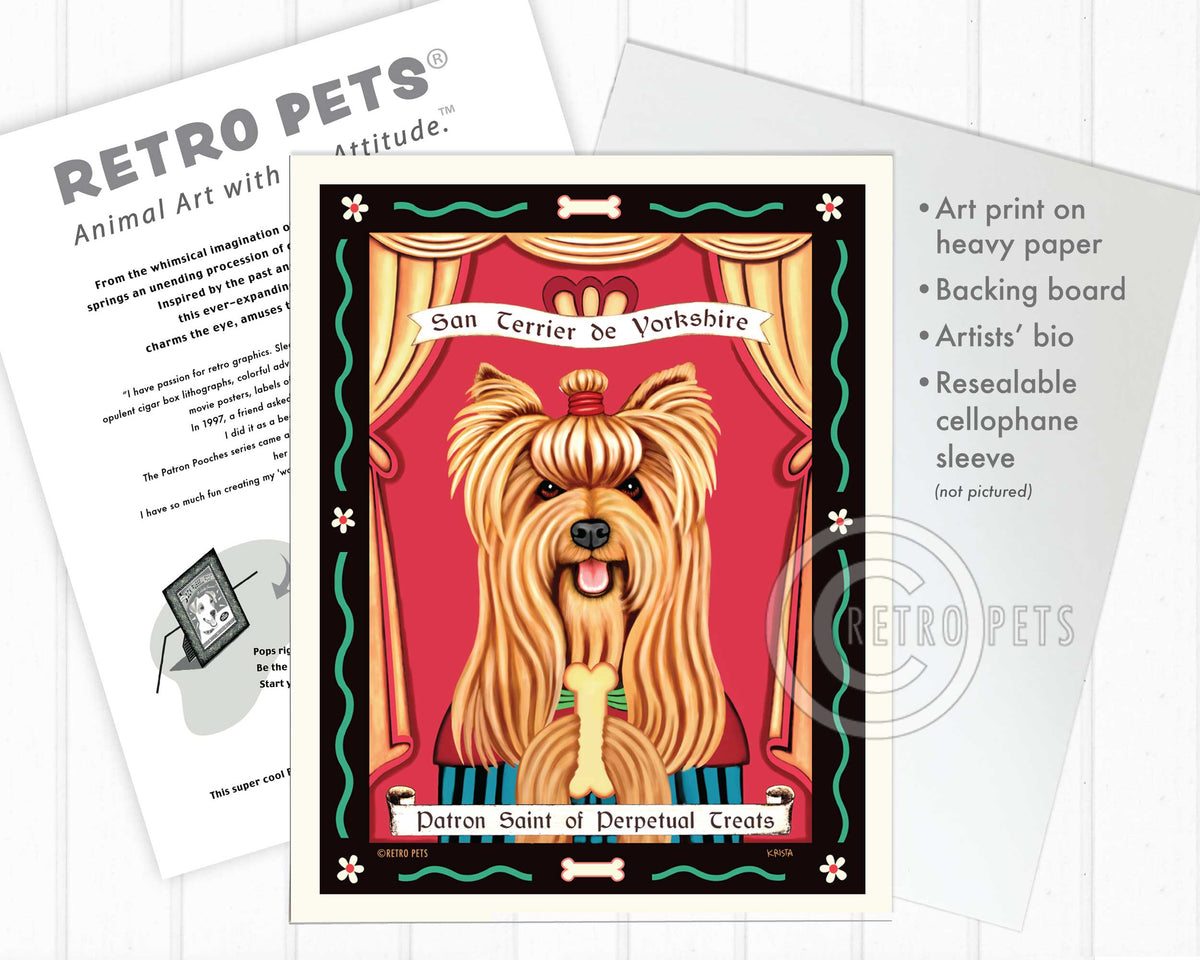 Yorkshire Terrier Art - Show-cut "Saint of Perpetual Treats" Art Print by Krista Brooks