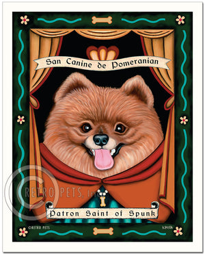 Pomeranian Art "Patron Saint of Spunk" Art Print by Krista Brooks