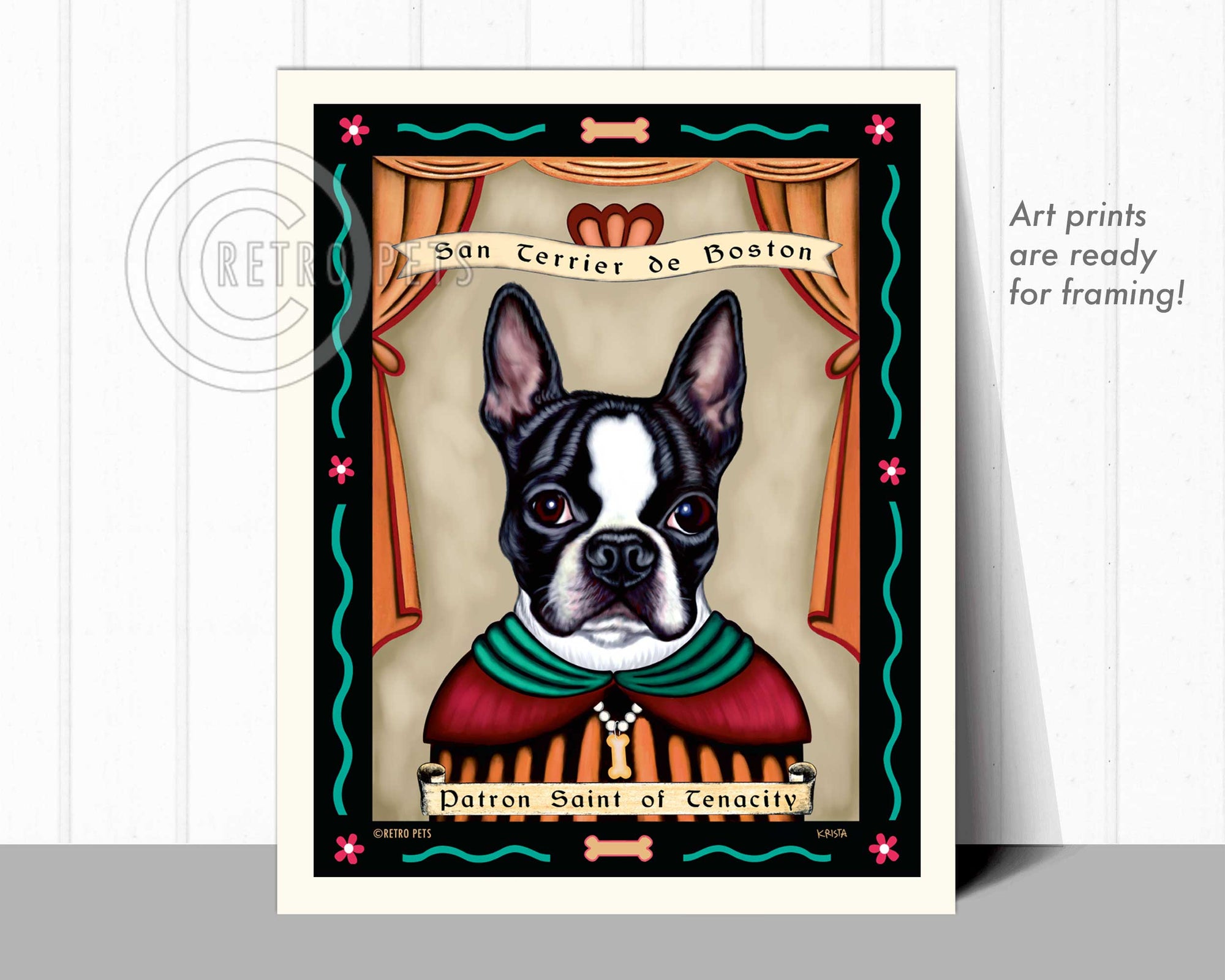 Patron Saint of Tenacity Art Prints | Retro Pets Art