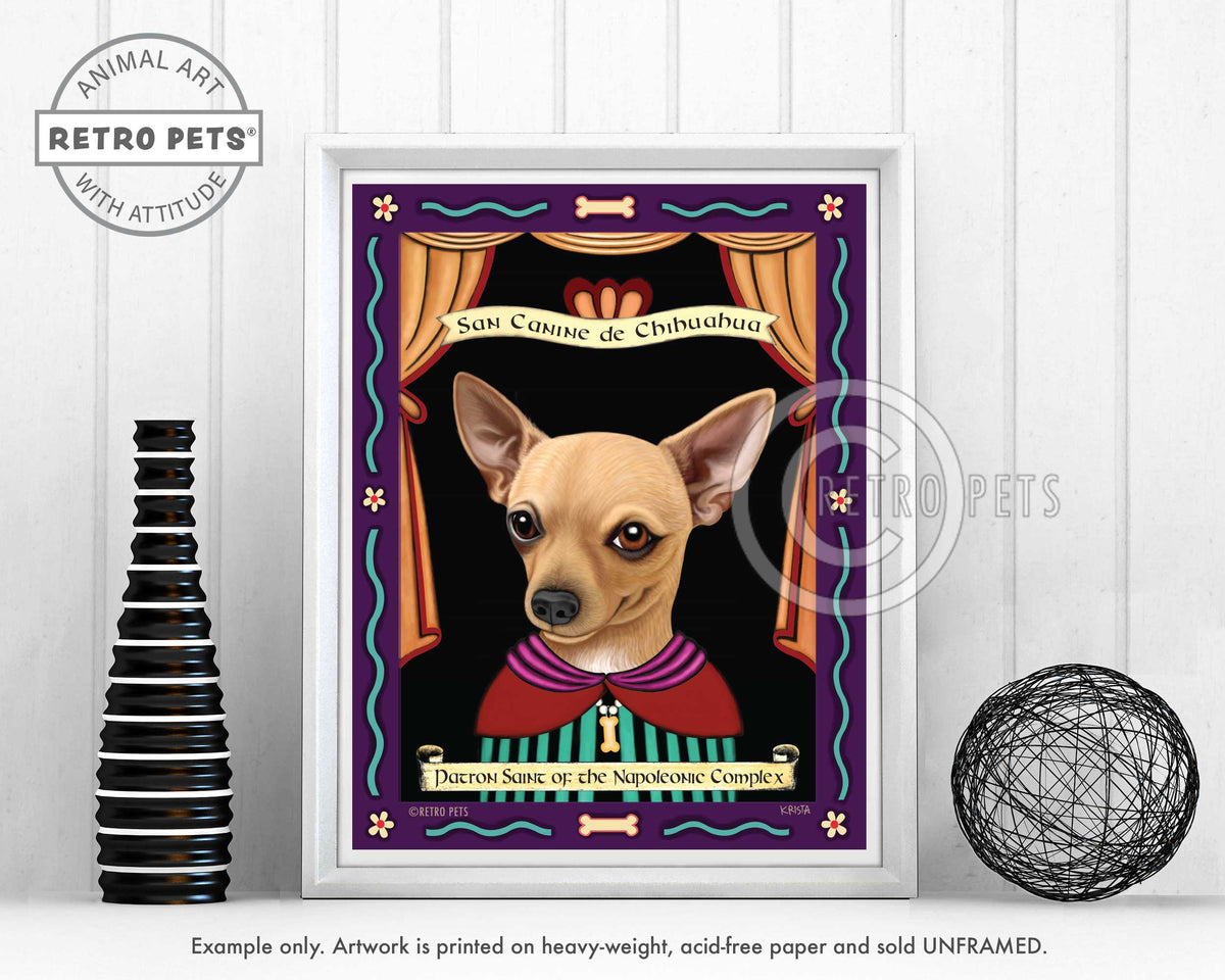 Chihuahua Art Prints - Patron Saint of the Napoleonic | Retro Pets Art