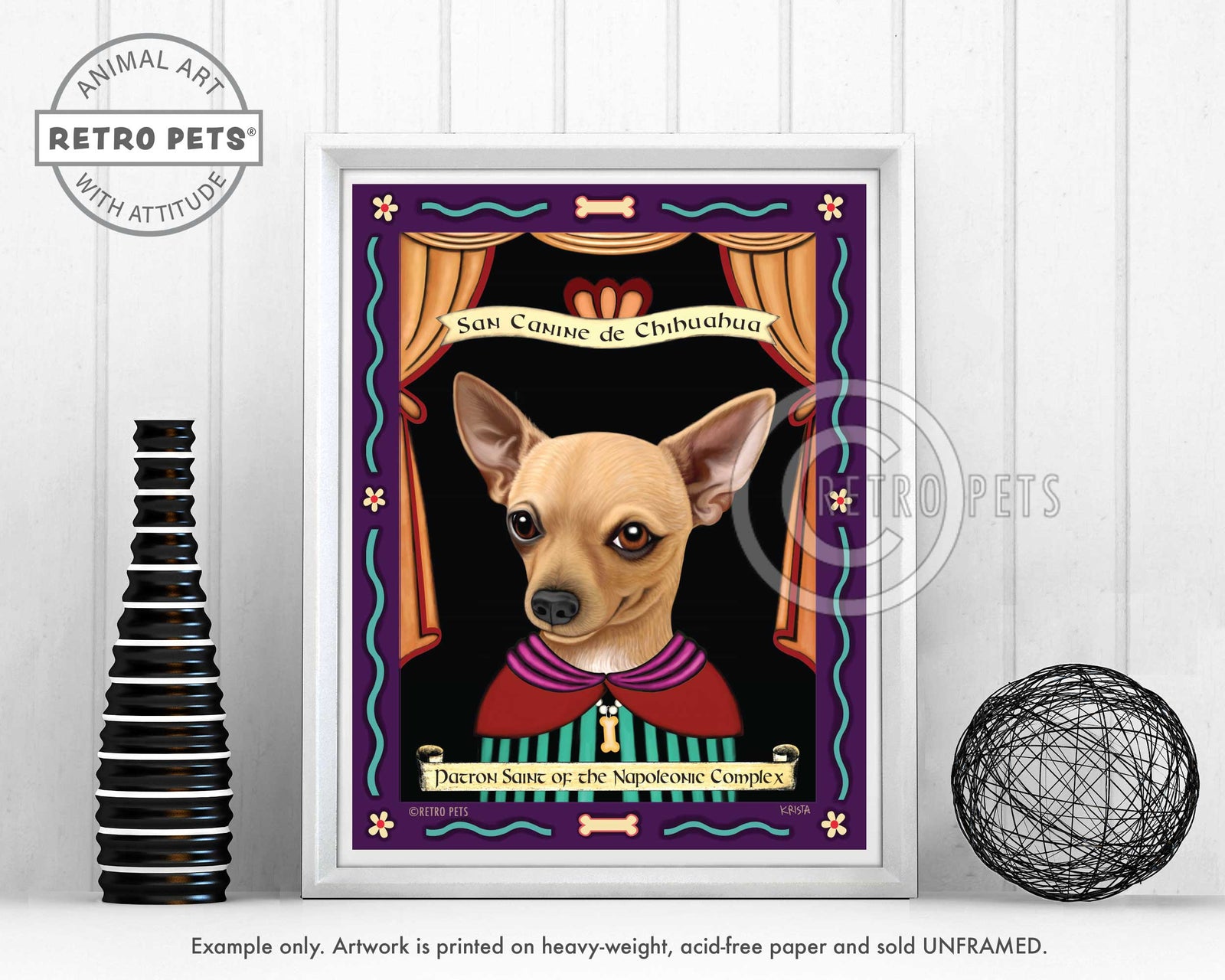 Chihuahua Art Prints - Patron Saint of the Napoleonic | Retro Pets Art