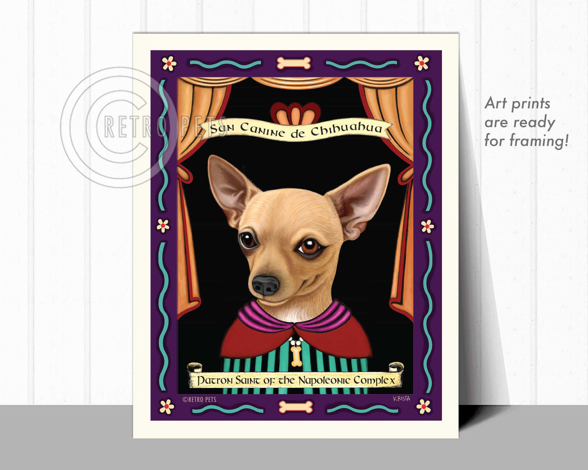 Chihuahua Art Prints - Patron Saint of the Napoleonic | Retro Pets Art