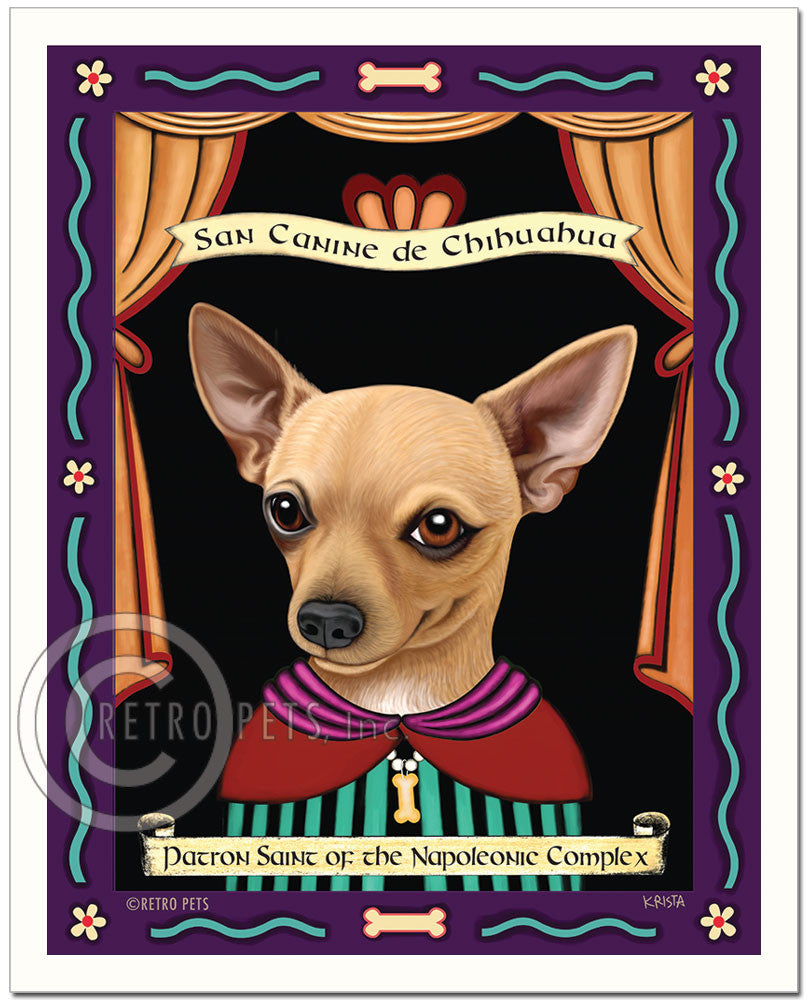 Chihuahua Art Prints - Patron Saint of the Napoleonic | Retro Pets Art