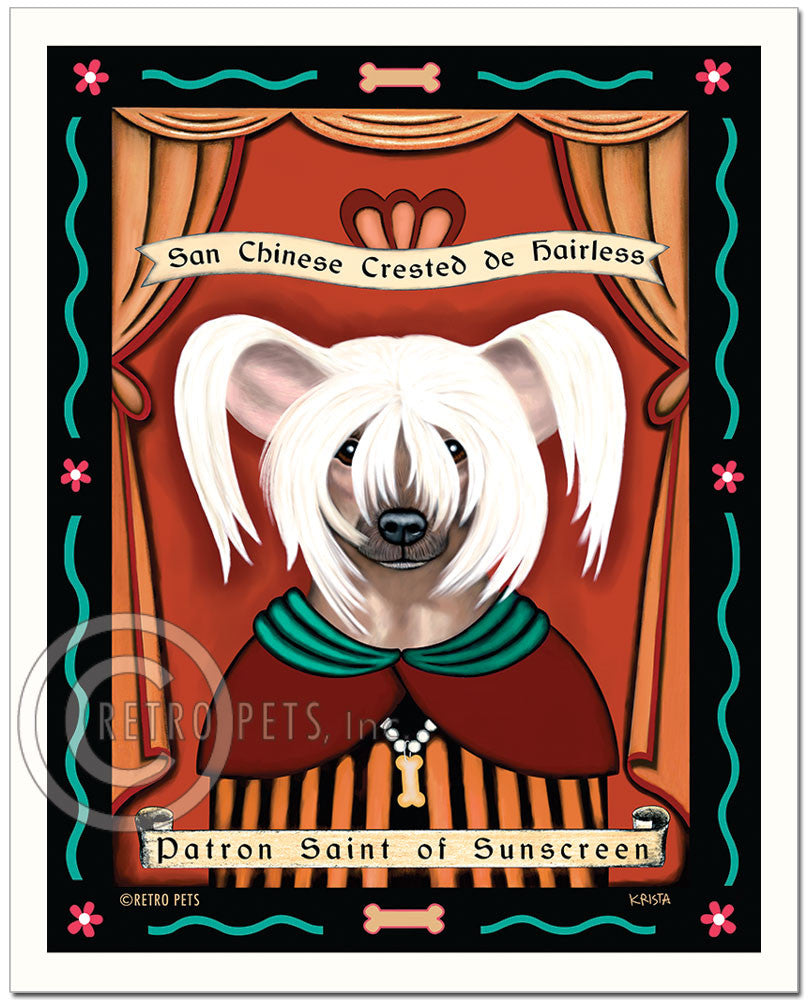 Chinese Crested Art | Art Print by Krista Brooks | Retro Pets Art