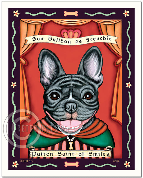 French Bulldog Art "Patron Saint of Smiles" Art Print by Krista Brooks