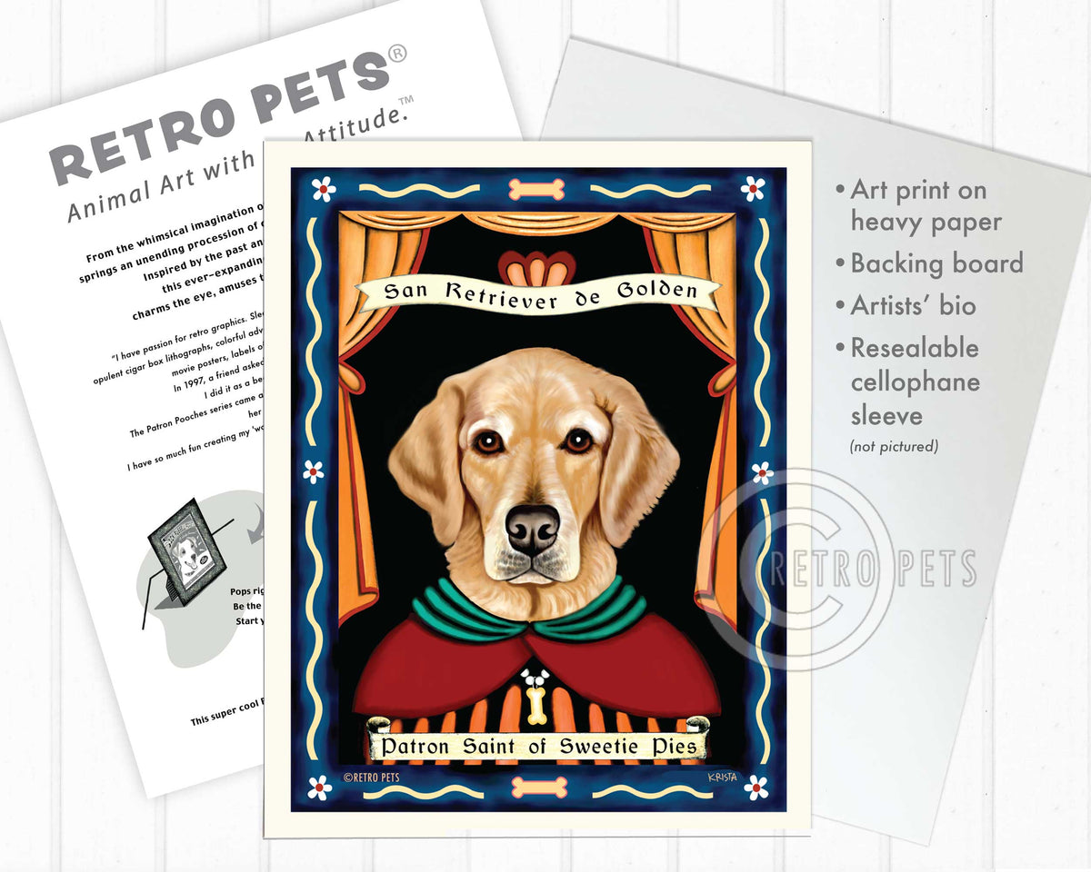 Golden Retriever Art "Patron Saint of Sweetie Pies" Art Print by Krista Brooks