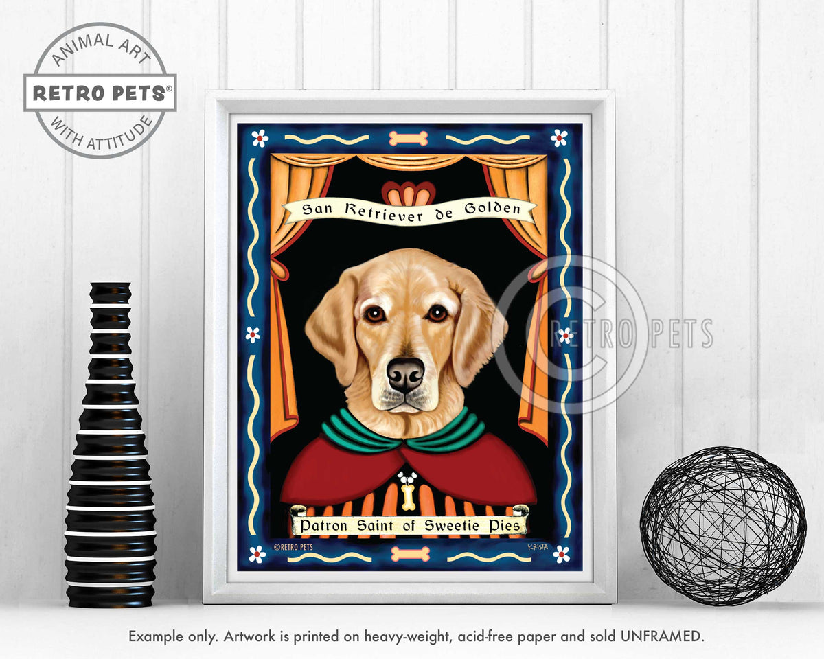 Golden Retriever Art "Patron Saint of Sweetie Pies" Art Print by Krista Brooks