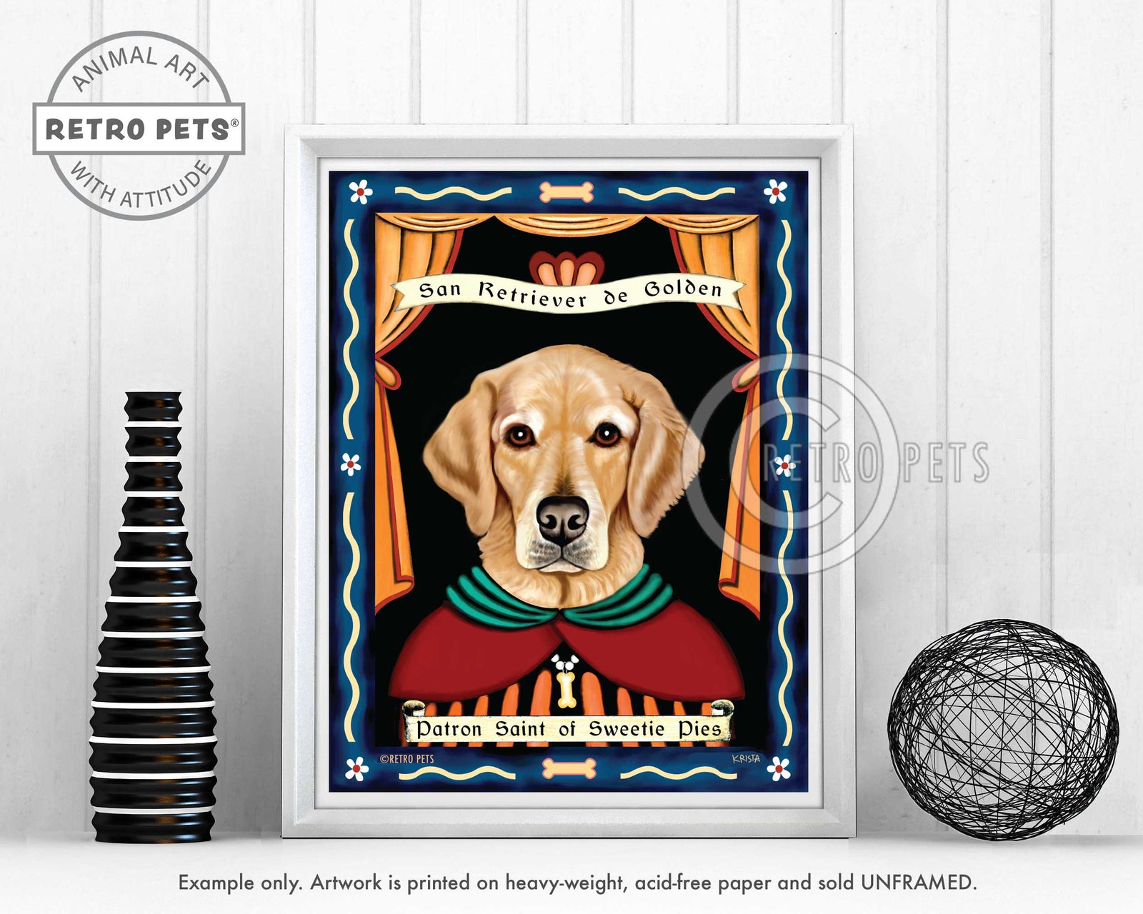 Golden Retriever Art "Patron Saint of Sweetie Pies" Art Print by Krista Brooks