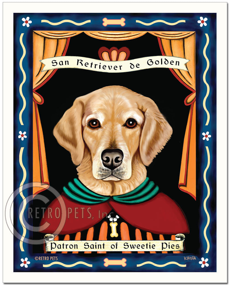 Golden Retriever Art "Patron Saint of Sweetie Pies" Art Print by Krista Brooks