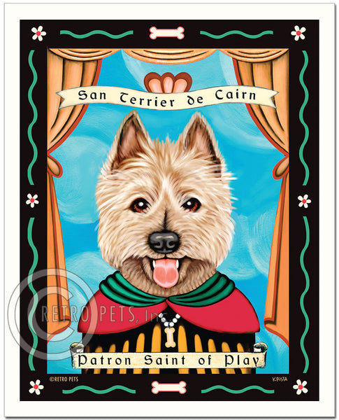 Cairn Terrier Mugs | Patron Saint of Play | Retro Pets Art