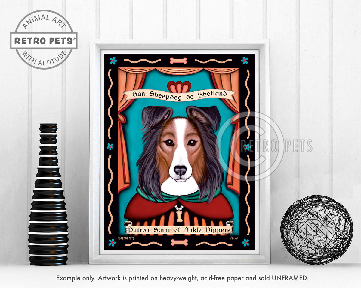 Shetland Sheepdog Art "Saint of Ankle Nippers" Art Print by Krista Brooks