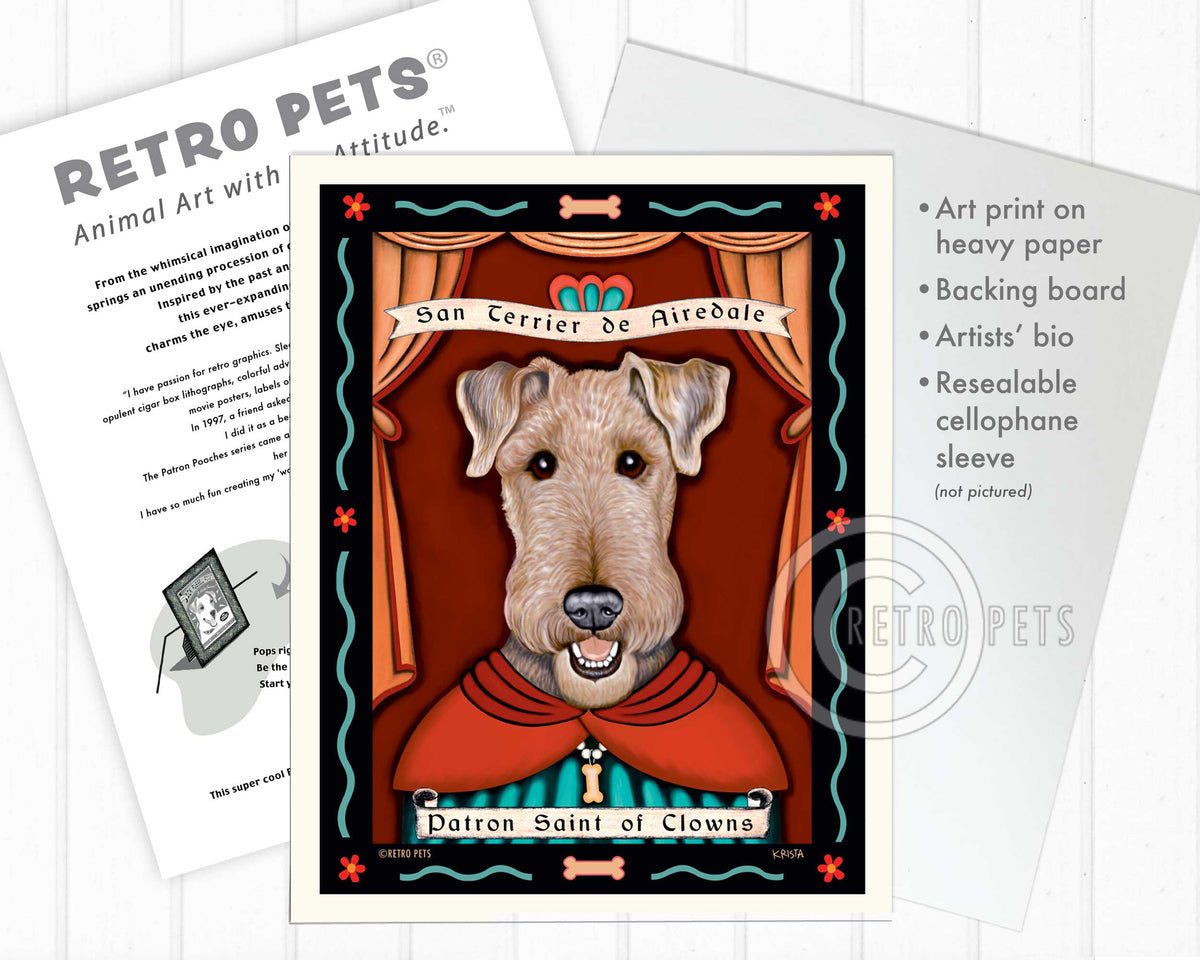 Patron Saint of Clown Spets | Terrier Dog Breeders | Retro Pets Art