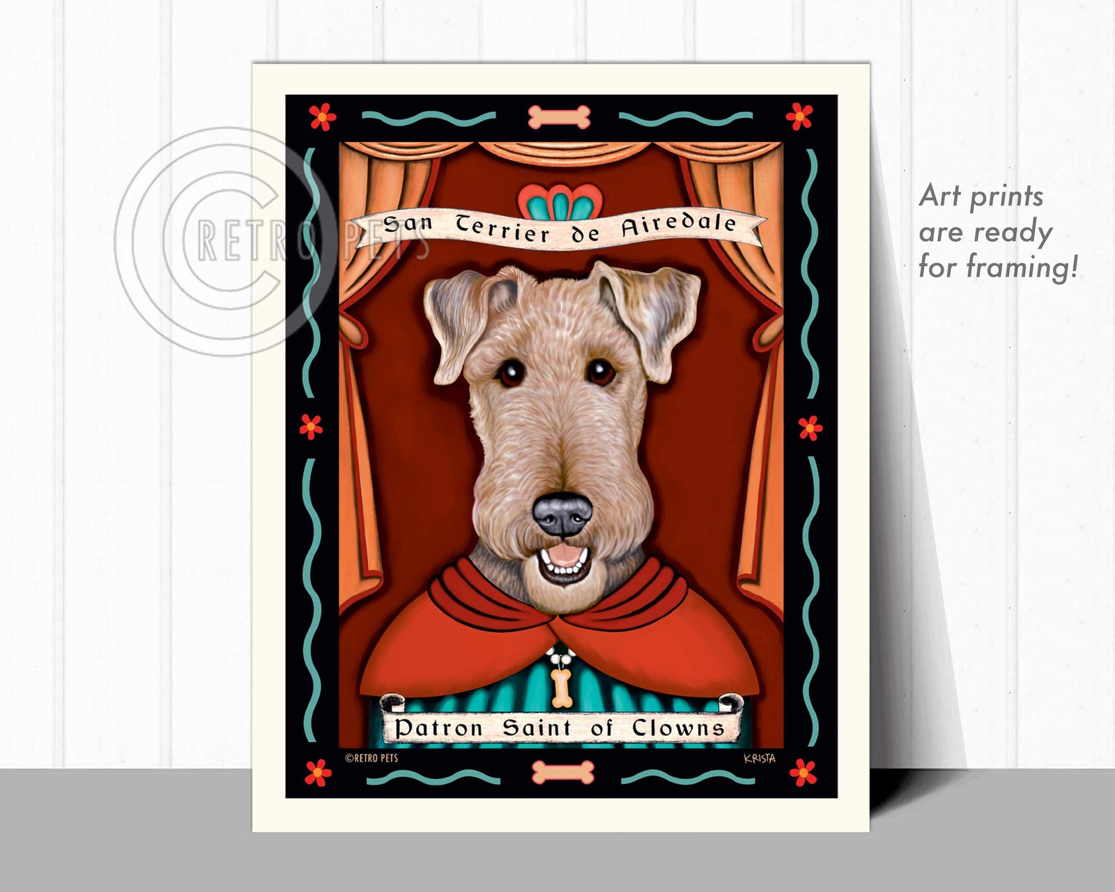 Patron Saint of Clown Spets | Terrier Dog Breeders | Retro Pets Art