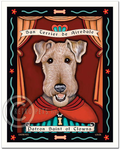 Patron Saint of Clown Spets | Terrier Dog Breeders | Retro Pets Art