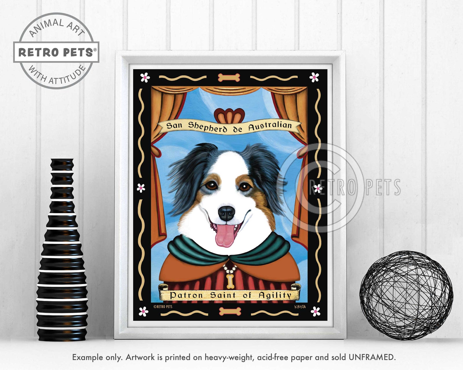 Shepherd Art Blue Merle | Blue Merle Shepherd Mug | Retro Pets Art