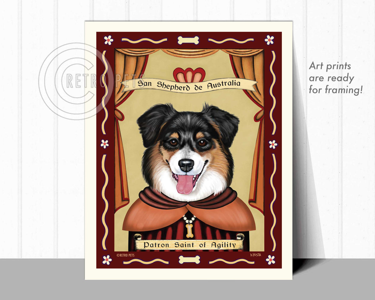Patron Pooches Tri-color | Patron Pooches Shepherd | Retro Pets Art