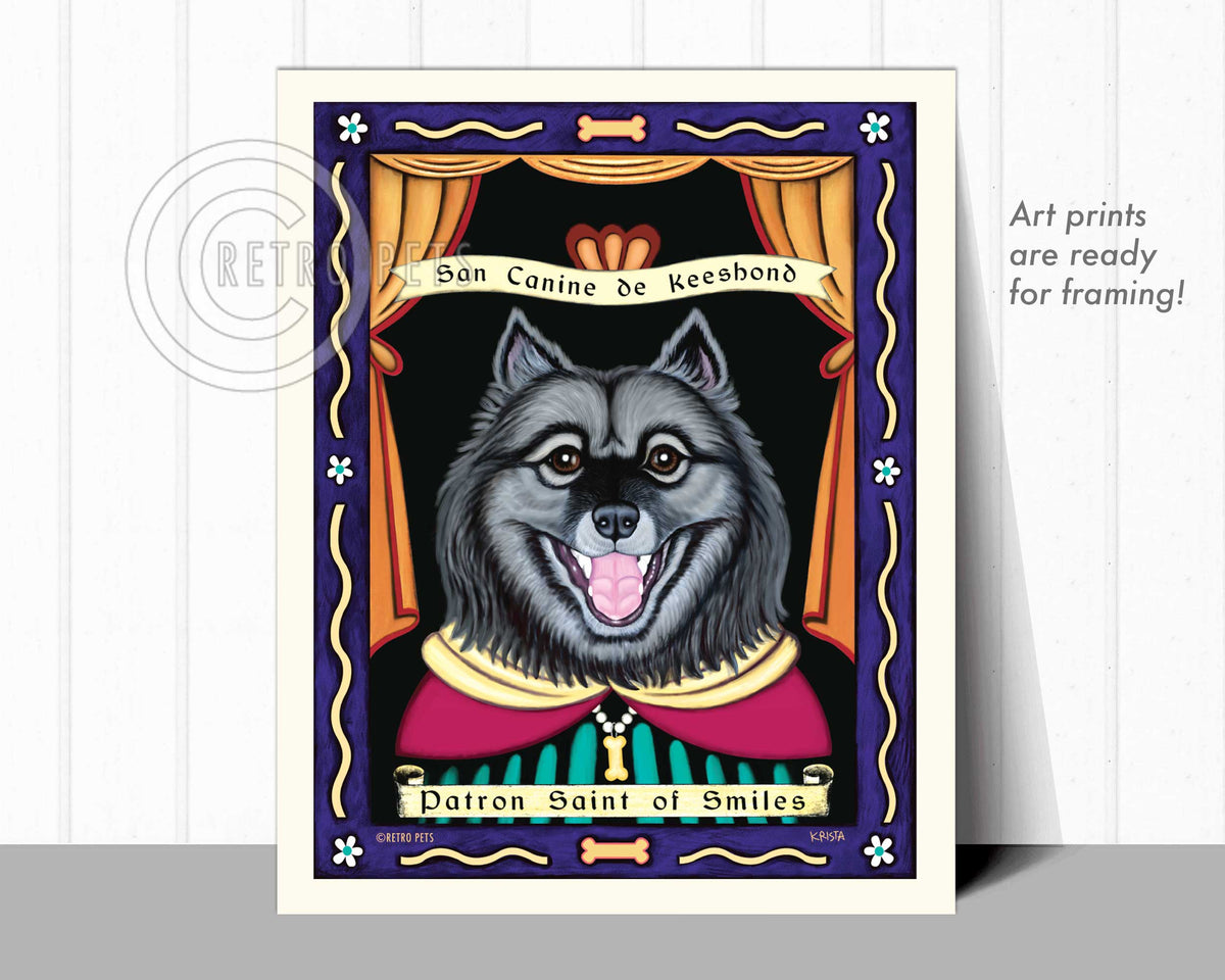 Keeshond Art "Patron Saint of Smiles" Art Print by Krista Brooks