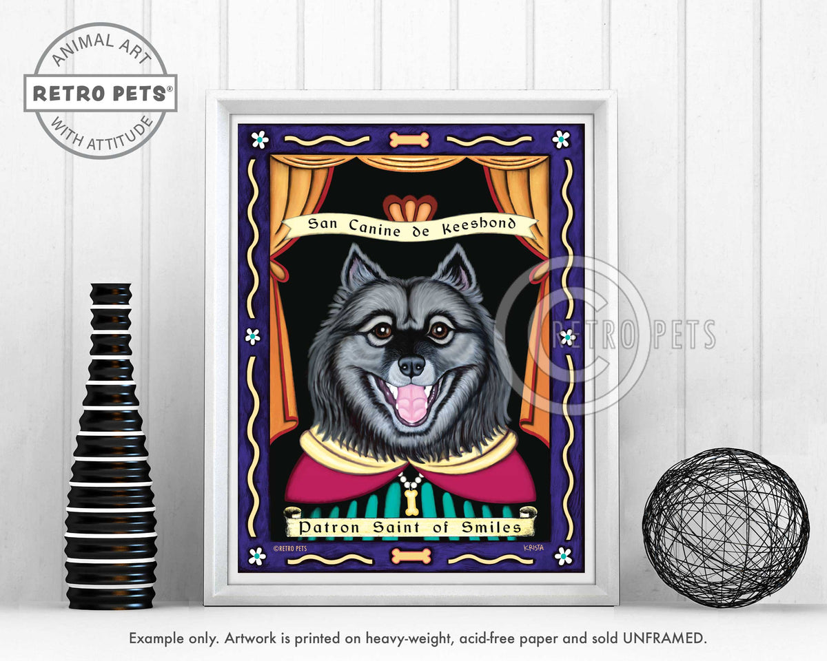 Keeshond Art "Patron Saint of Smiles" Art Print by Krista Brooks