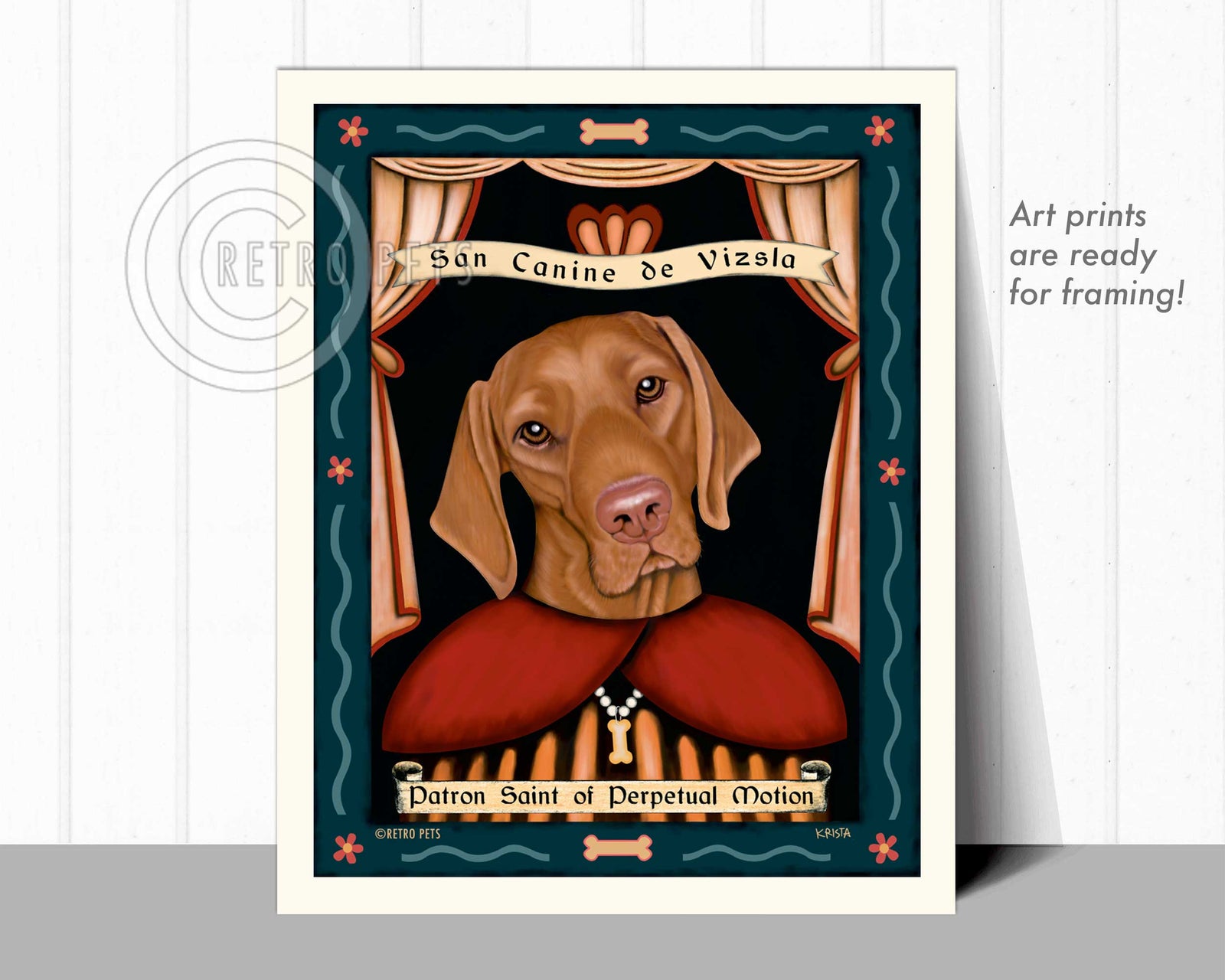 Vizsla Art "Saint of Perpetual Motion" Art Print by Krista Brooks
