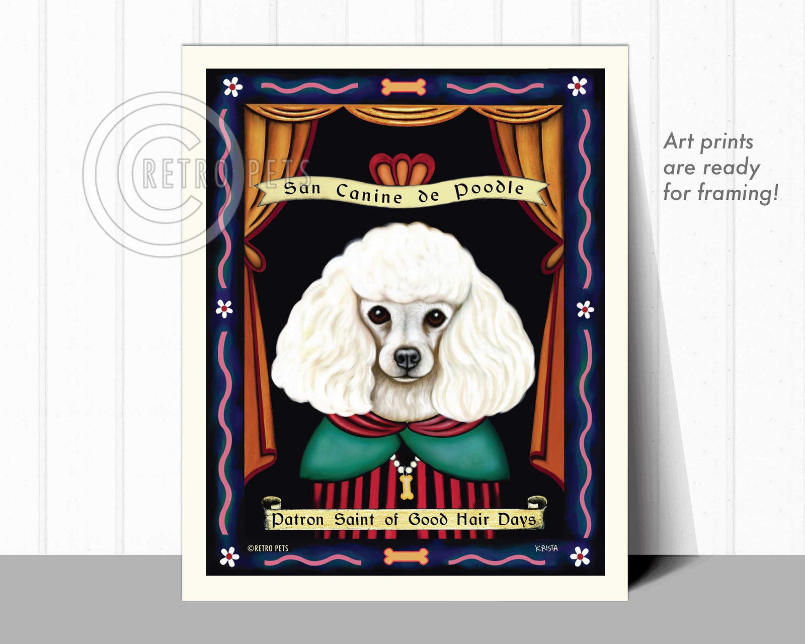Poodle Art "Patron Saint of Good Hair Days" Art Print by Krista Brooks
