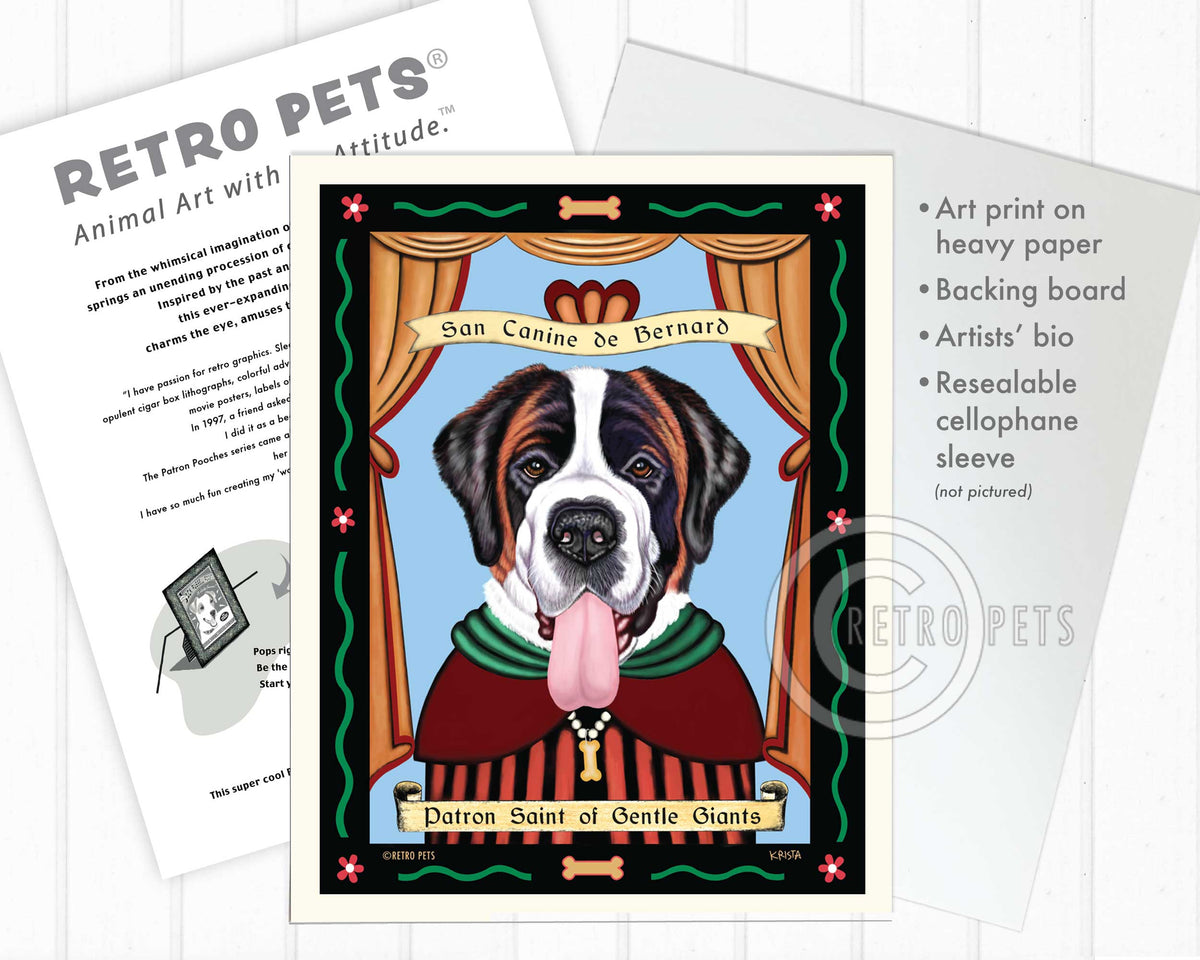 Saint Bernard Art "Saint of Gentle Giants" Art Print by Krista Brooks