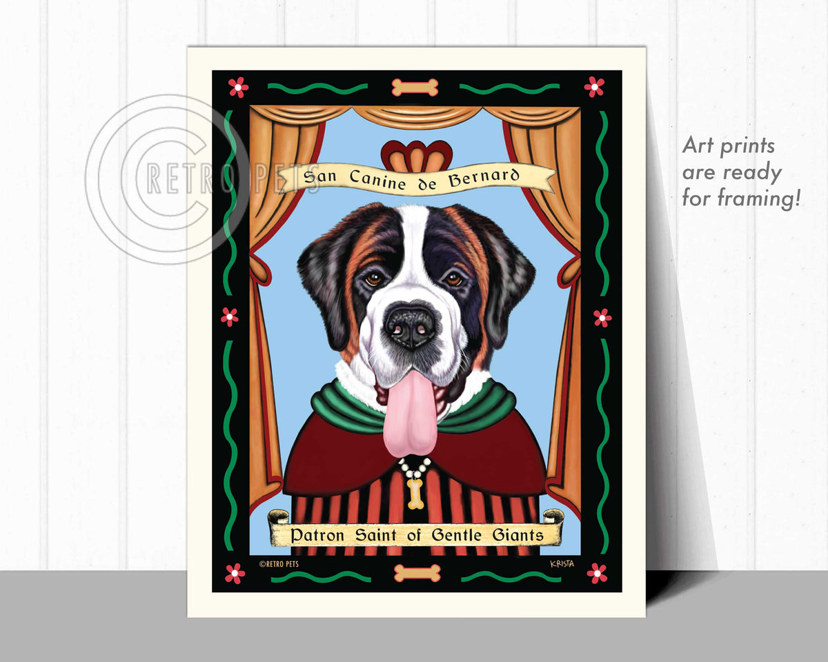 Saint Bernard Art "Saint of Gentle Giants" Art Print by Krista Brooks