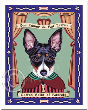 Rat Terrier Art "Patron Saint of Rascals" Patron Pooch Art Print by Krista Brooks