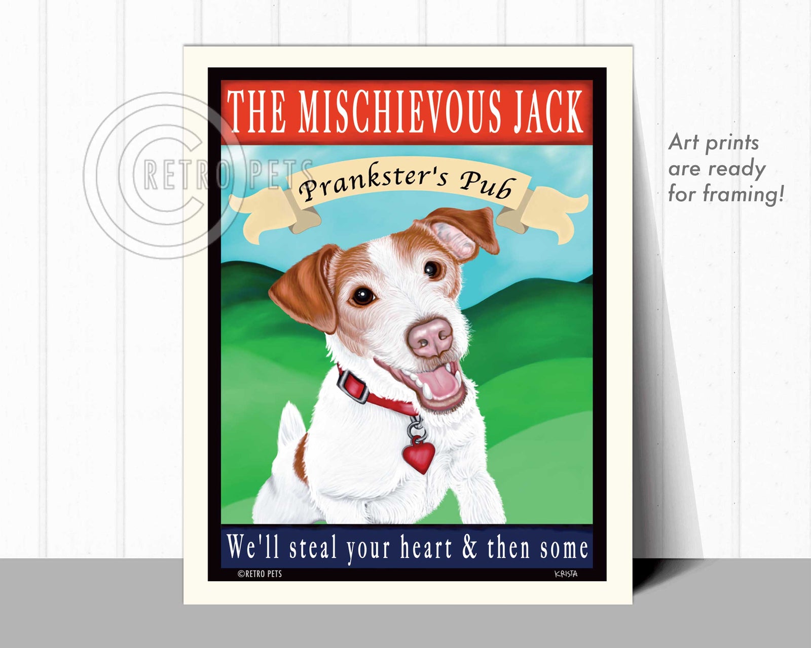 Jack Russell Terrier Art "The Mischievous Jack" Art Print by Krista Brooks