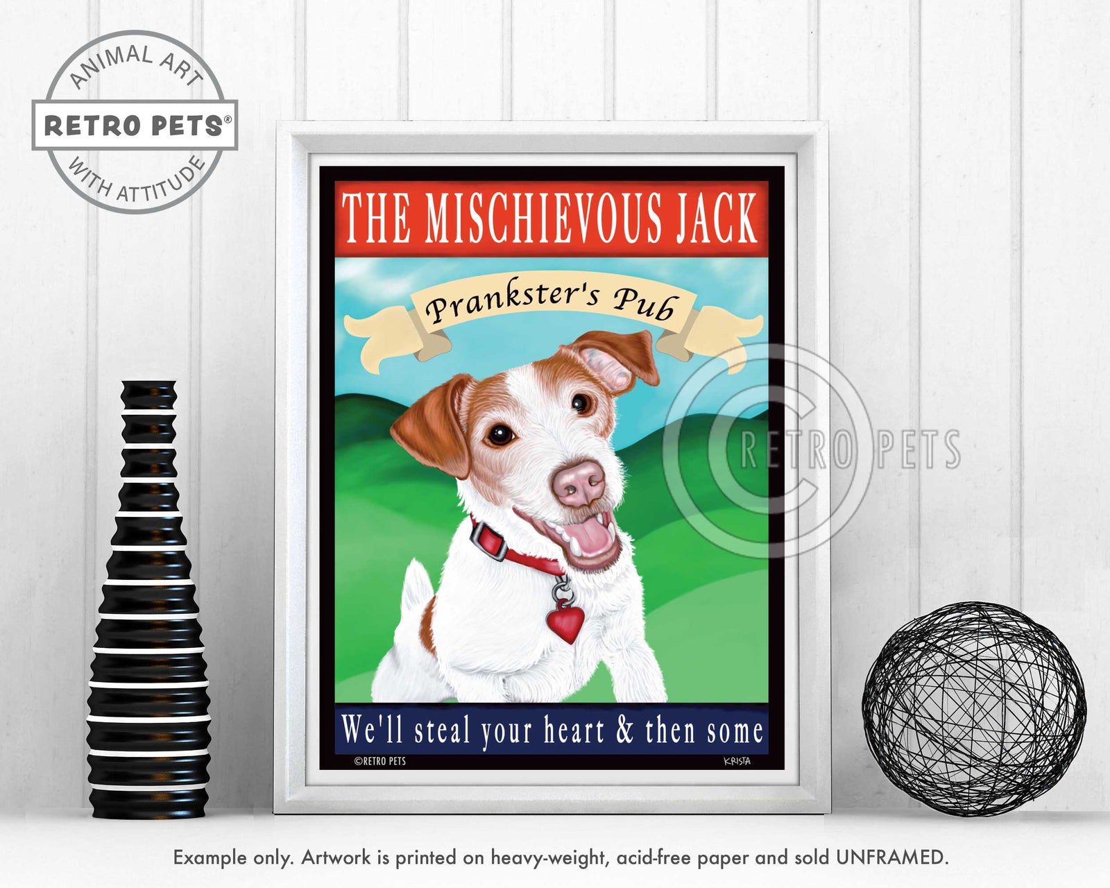 Jack Russell Terrier Art "The Mischievous Jack" Art Print by Krista Brooks