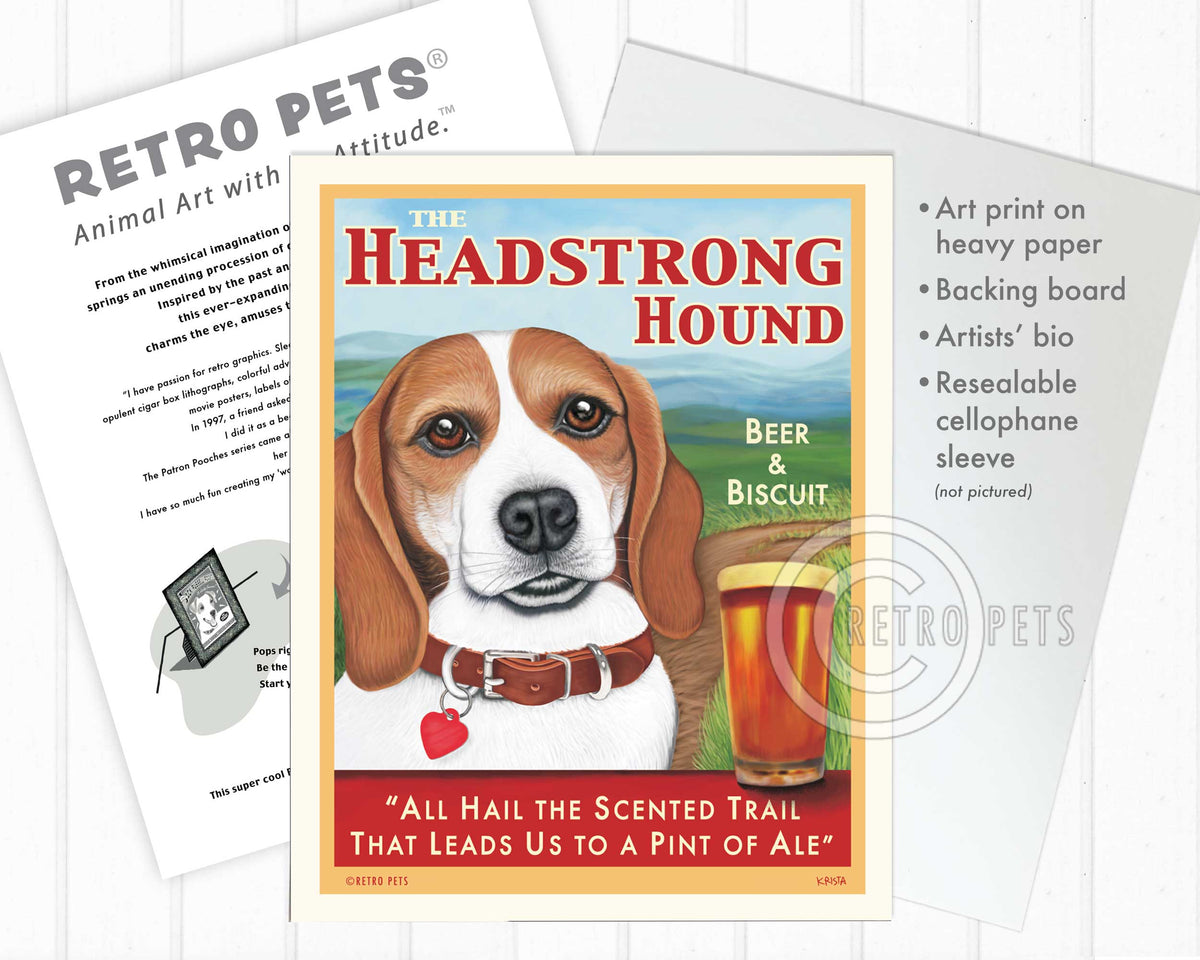 Basset Hound Paintings | Dog Wall Art Canvas | Retropets