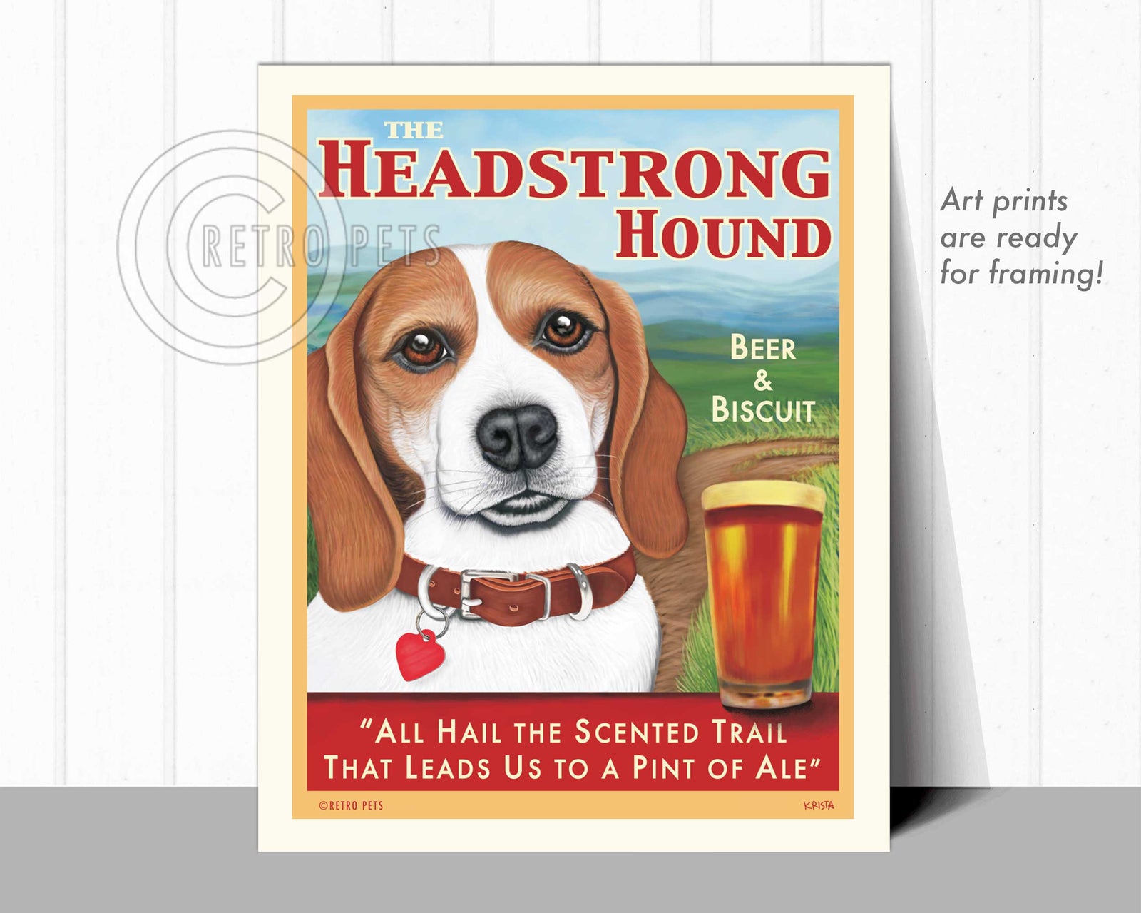 Basset Hound Paintings | Dog Wall Art Canvas | Retropets