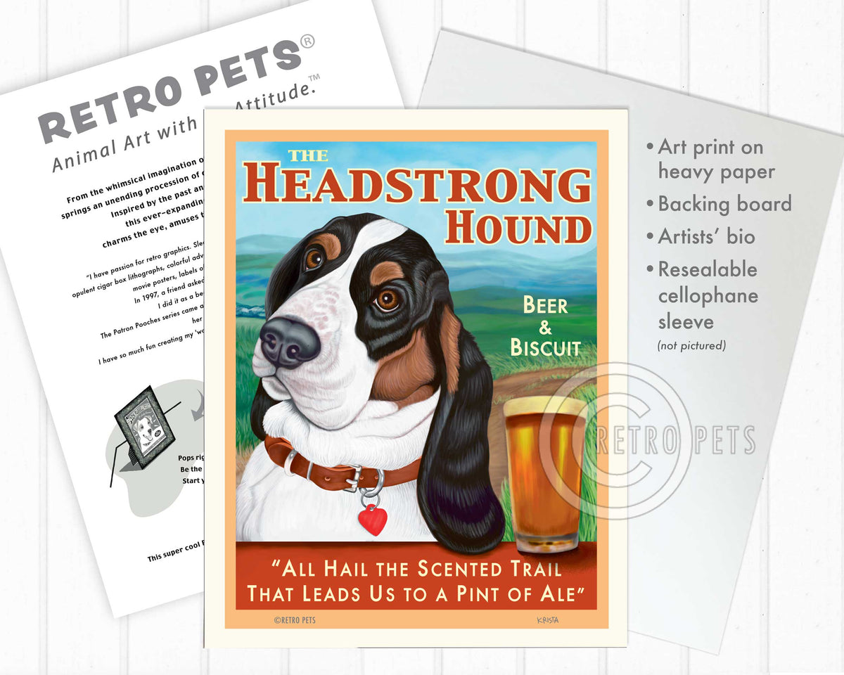 Basset Hound Art | Basset Hound Drawing | Retropets 