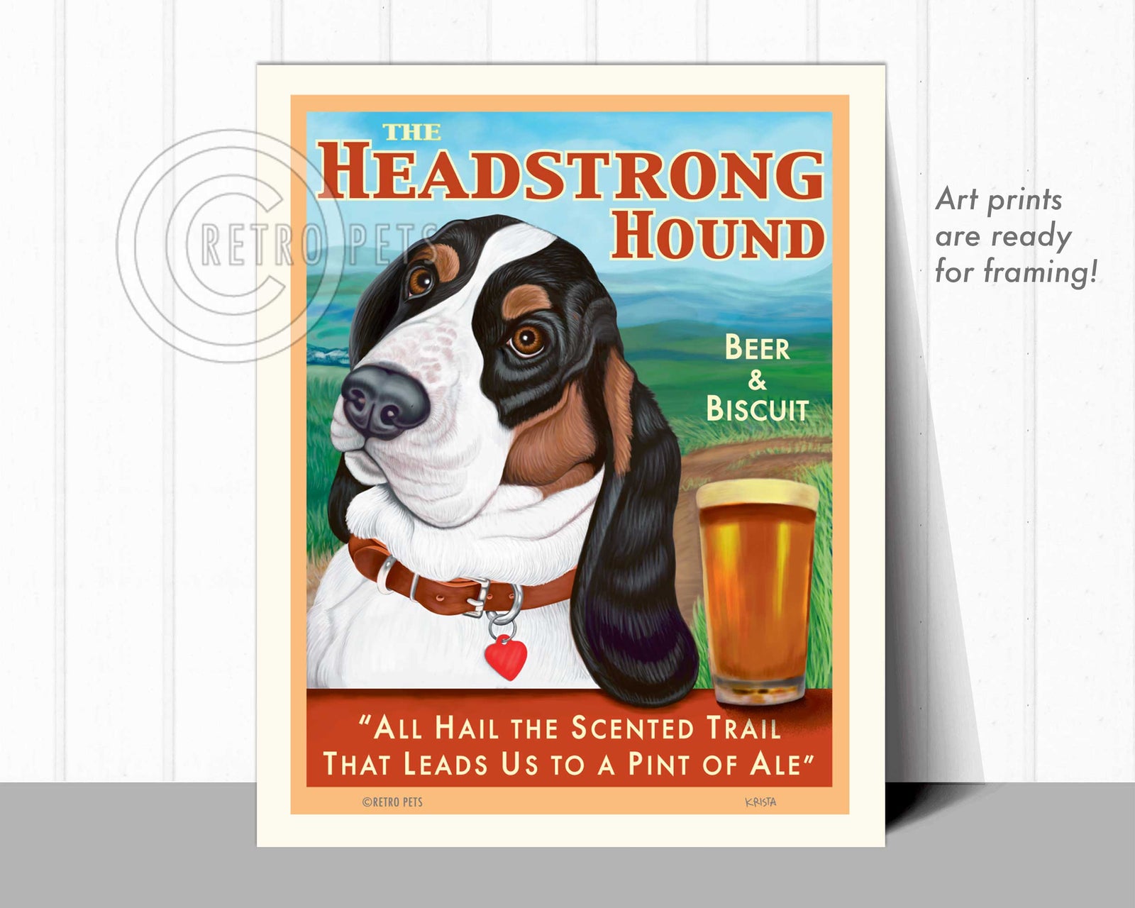 Basset Hound Art | Basset Hound Drawing | Retropets 