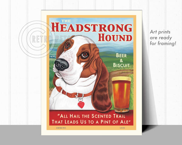 Basset Hound Art "The Headstrong Hound" Art Print by Krista Brooks