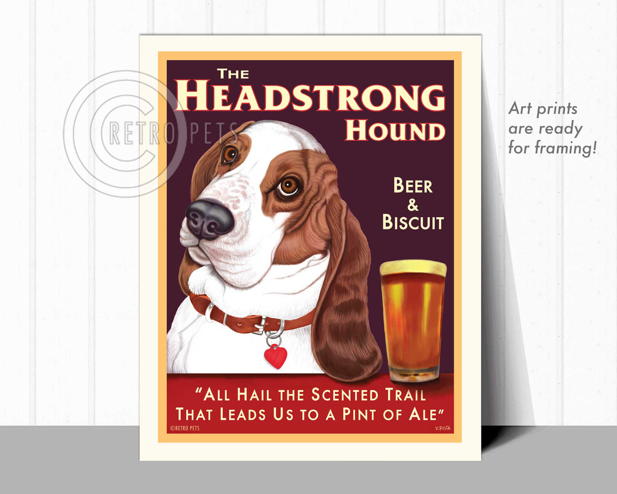 Basset Hound Art "The Headstrong Hound" Art Print by Krista Brooks