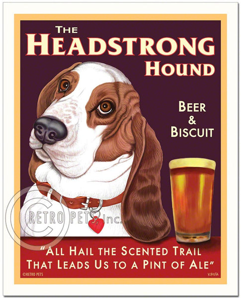 Basset Hound Art "The Headstrong Hound" Art Print by Krista Brooks