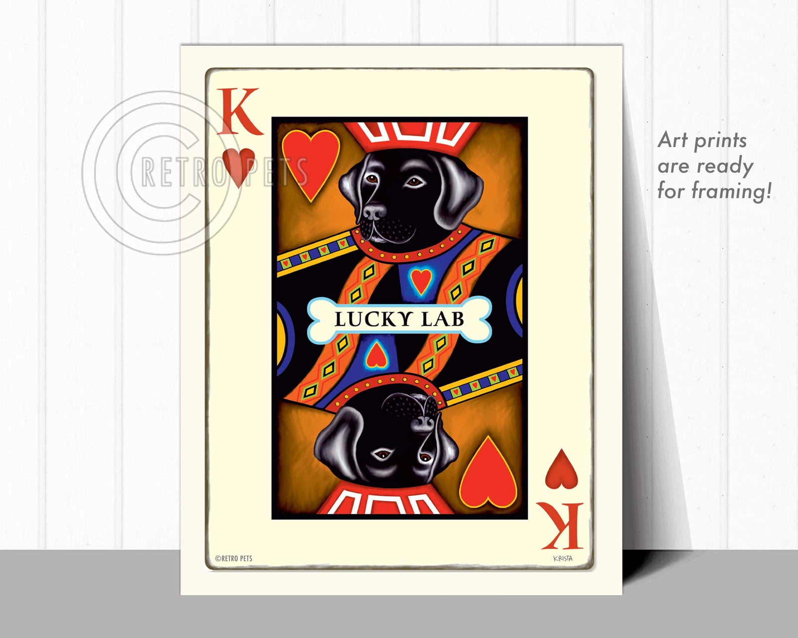 Labrador Retriever Art "King of Hearts" Art Print by Krista Brooks