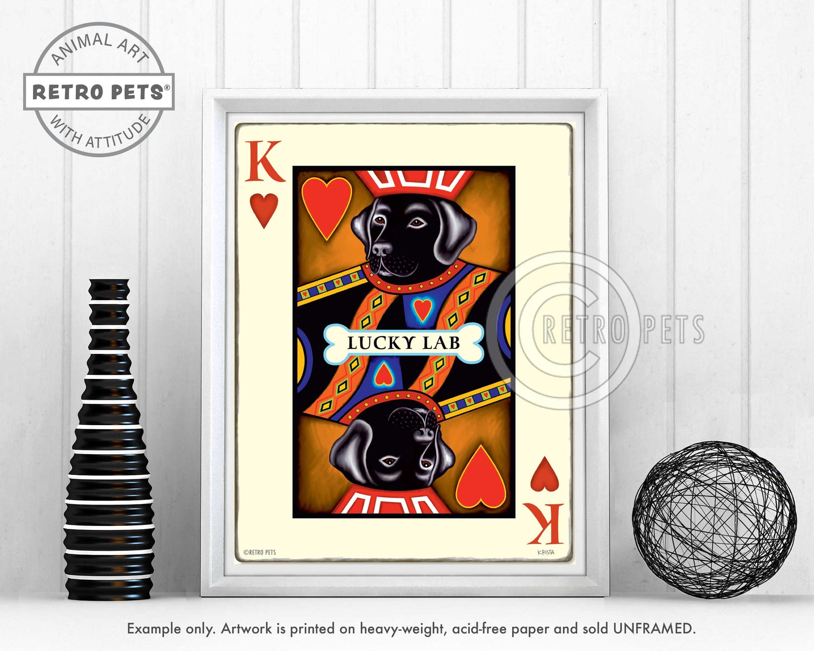Labrador Retriever Art "King of Hearts" Art Print by Krista Brooks