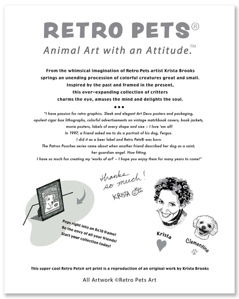 Poodle Art "Poodle Noir" Faux Wine Label Art Print by Krista Brooks