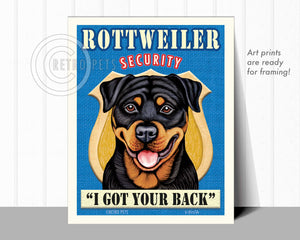 Rottweiler Art "Rottweiler Security" Art Print by Krista Brooks