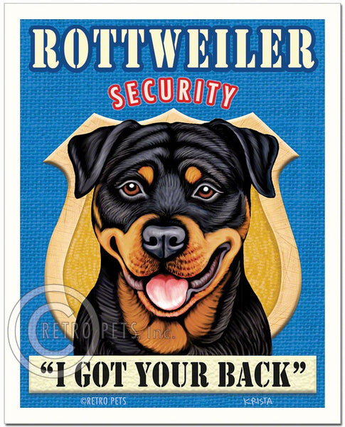 Rottweiler Art "Rottweiler Security" Art Print by Krista Brooks