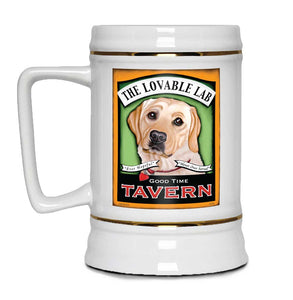 Labrador lover gift, Labrador Retriever beer stein, yellow lab art, beer hound, 