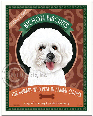 Bichon Frise Art "Bichon Biscuits" Art Print by Krista Brooks