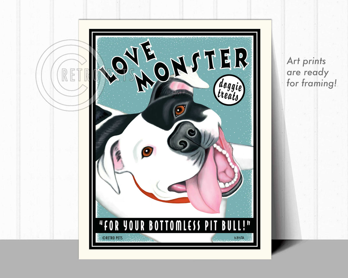 Love Monster Treats Art | Love Monster Art | Retro Pets Art