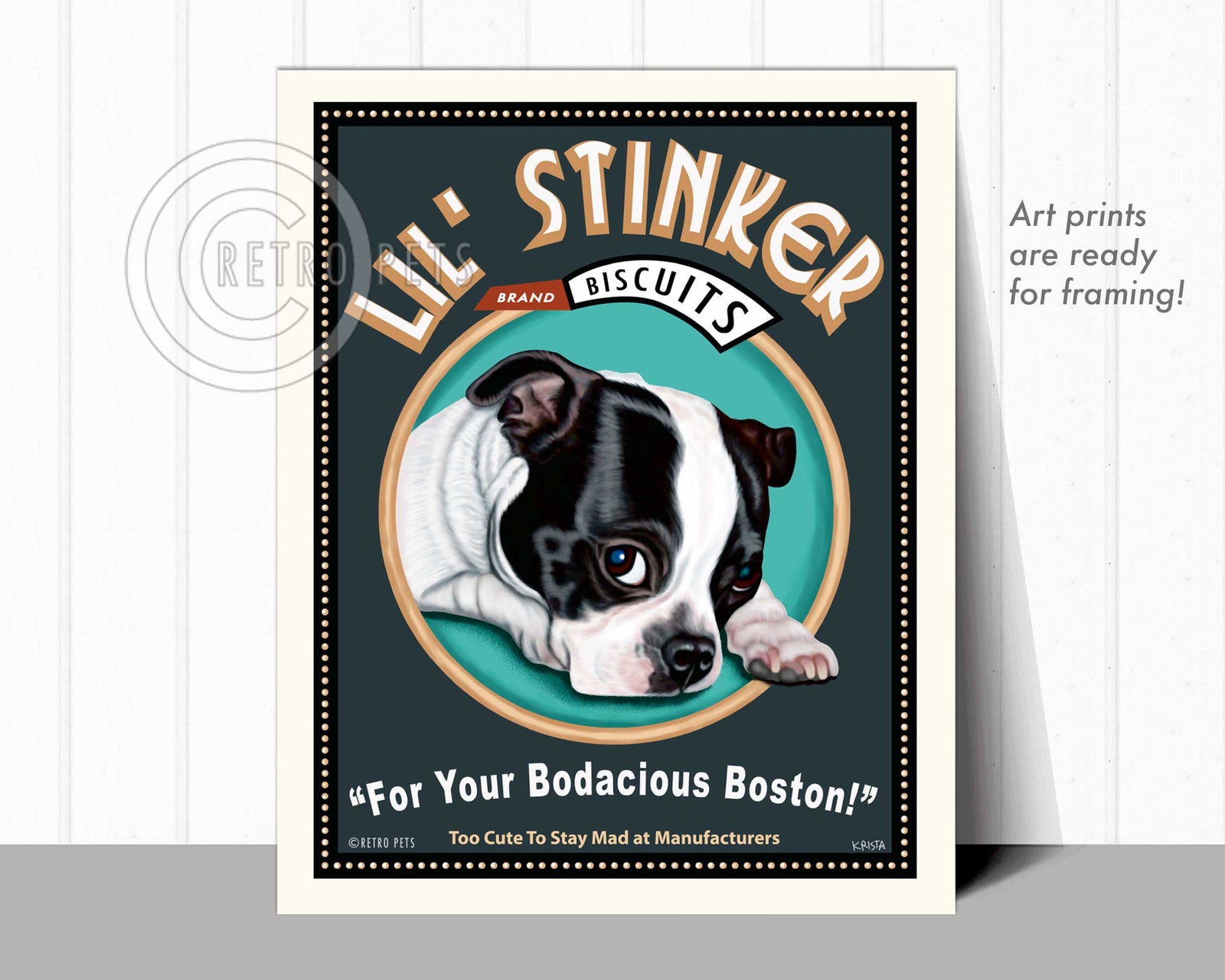 Unframed Art Prints | "Lil' Stinker" | Retro Pets Art