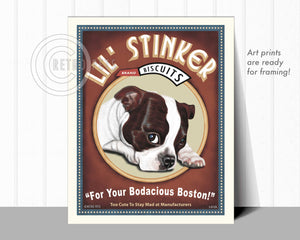 Boston Terrier Pop Art - Brown & White "Lil' Stinker" | Retro Pets Art