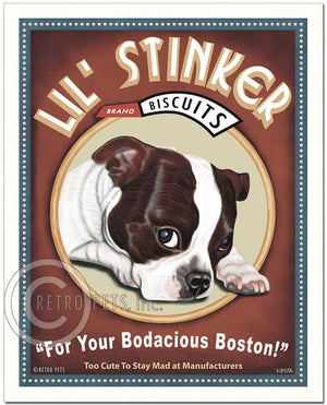 Boston Terrier Pop Art - Brown & White "Lil' Stinker" | Retro Pets Art