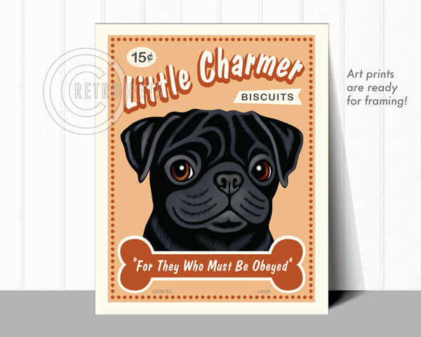 Pug Art "Little Charmer" Art Print by Krista Brooks