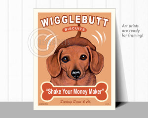 Wigglebutt Biscuits Dachshund Art | Wigglebutt Art | Retro Pets Art